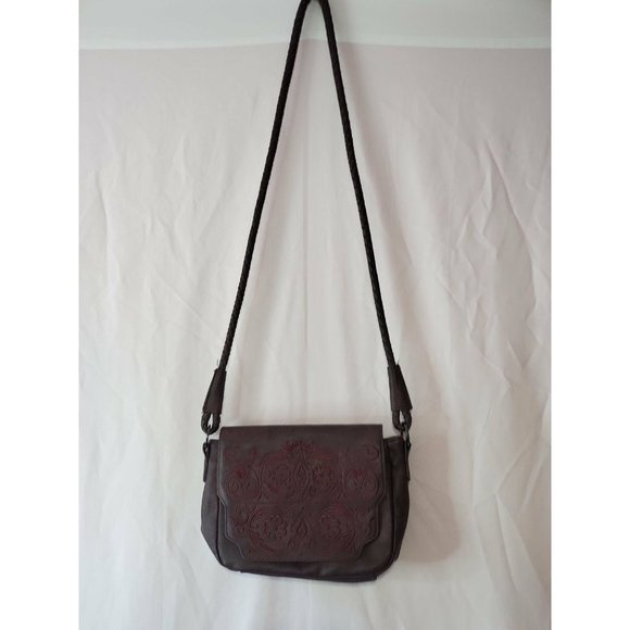 Circus by Sam Edelman Handbags - Circus for Sam Edelman Intricate Design Maroon Faux Leather Purse